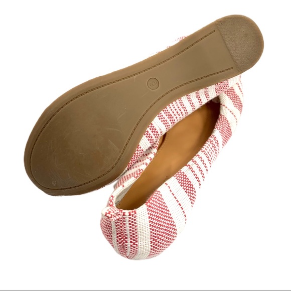 Nine West Carmen Red Cream Canvas Ballet Flats 6 M - Picture 7 of 7